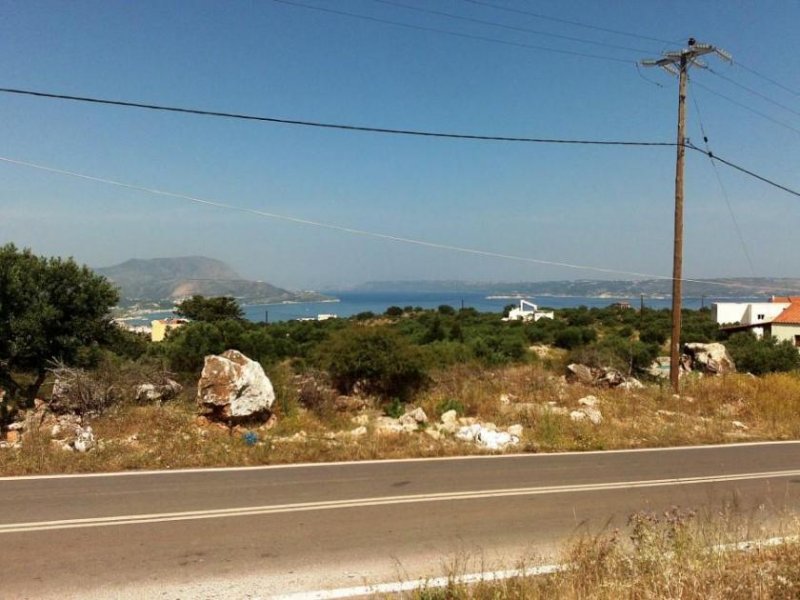 Kokkino Chorio Blick über die Bucht von Souda Kreta Grundstück kaufen